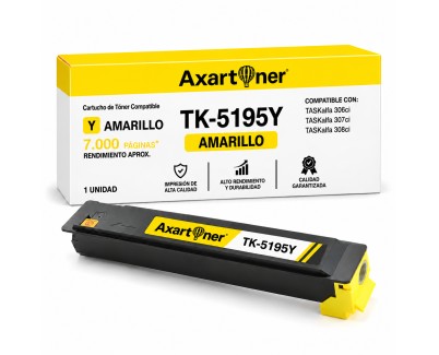 Compatible Kyocera TK5195 Amarillo Cartucho de Toner 1T02R4ANL0 / TK-5195Y para TasKalfa 306ci, 307ci, 308ci