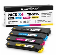 Compatible Pack x4 Kyocera TK5195 Cartuchos de Toner TK-5195 para TasKalfa 306ci, 307ci, 308ci