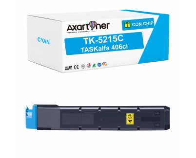 Compatible Kyocera TK5215 Cyan Cartucho de Toner 1T02R6CNL0 / TK5215C para Kyocera TASKalfa 406ci