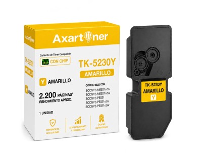 Compatible Kyocera TK5220 / TK5230 Amarillo Cartucho de Toner 1T02R9ANL1 / 1T02R9ANL0 / TK5220Y / TK5230Y para Ecosys M5521cdn M5521cdw P5021 P5021cdn P5021cdw