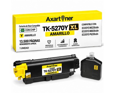 Compatible Kyocera TK5270 XL Amarillo Cartucho de Toner 1T02TVBNL0 / TK5270Y para Kyocera Ecosys M6230, M6630, P6230