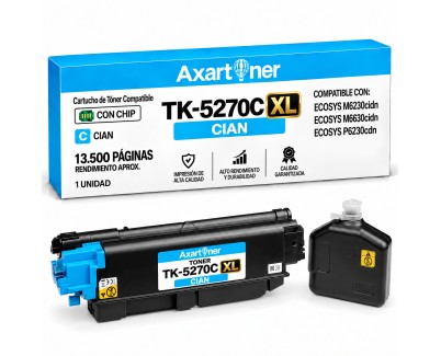 Compatible Kyocera TK5270 XL Cyan Cartucho de Toner 1T02TVCNL0 / TK5270C para Kyocera Ecosys M6230, M6630, P6230