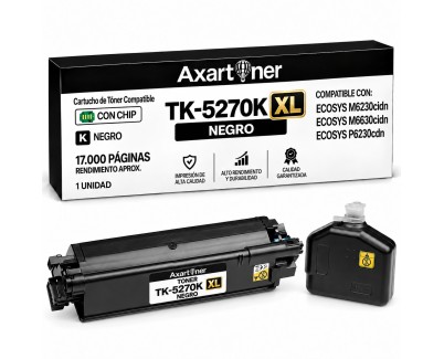 Compatible Kyocera TK5270 XL Negro Cartucho de Toner 1T02TV0NL0 / TK5270K para Kyocera Ecosys M6230, M6630, P6230