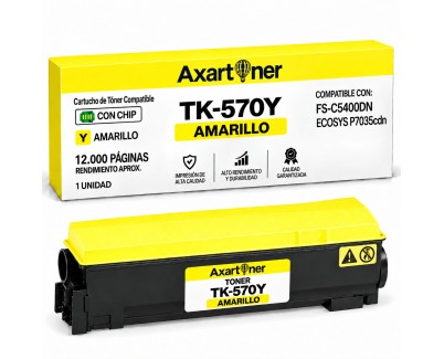 Compatible Kyocera TK570 Amarillo Cartucho de Toner 1T02HGAEU0 / TK-570Y para ECOSYS P7035cdn, FS-C5400DN