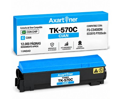 Compatible Kyocera TK570 Cyan Cartucho de Toner 1T02HGCEU0 / TK-570C para ECOSYS P7035cdn, FS-C5400DN