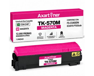 Compatible Kyocera TK570 Magenta Cartucho de Toner 1T02HGBEU0 / TK-570M para ECOSYS P7035cdn, FS-C5400DN