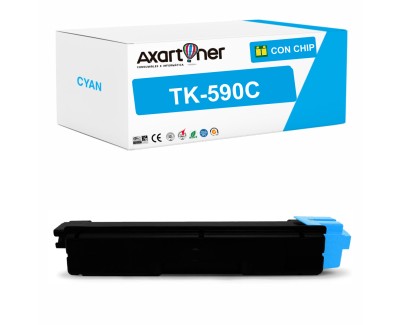 Compatible Kyocera TK590 Cyan Cartucho de Toner 1T02KVCNL0 / TK-590C para Ecosys M6026cdn M6026cidn M6526cdn M6526cidn P6026cdn / FS-C2026 MFP FS-C2126 MFP FS-C2526 MFP FS-C2626 MFP FS-C5250DN