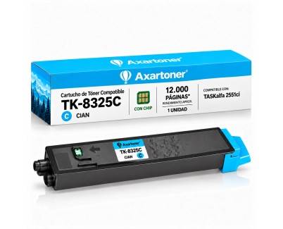 Compatible Kyocera TK8325 Cyan Cartucho de Toner 1T02NPCNL0 / TK-8325C para TASKalfa 2551ci