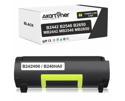 Compatible Lexmark B2442 / B2546 / B2650 / MB2442 / MB2546 / MB2650 Negro Cartucho de Toner B242H00 / B240HA0