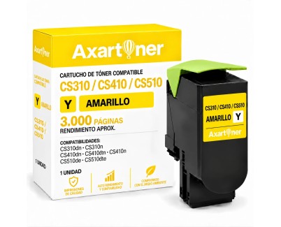 Compatible Lexmark CS310 / CS410 / CS510 Amarillo Cartucho de Toner 70C2HY0 / 702HY / 70C20Y0 / 702Y