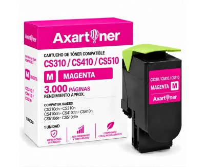 Compatible Lexmark CS310 / CS410 / CS510 Magenta Cartucho de Toner 70C2HM0 / 702HM / 70C20M0 / 702M