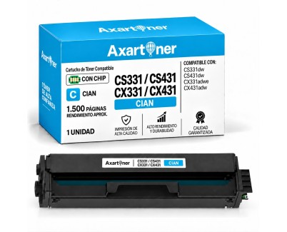 Compatible Lexmark CS331dw / CS431dw / CX331adwe / CX431adw Cyan Cartucho de Toner 20N20C0