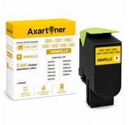 Compatible Lexmark CS421 / CS521 / CS622 / CX421 / CX522 / CX622 / CX625 Amarillo Cartucho de Toner 78C2XY0 / 78C2XYE / 78C20Y0