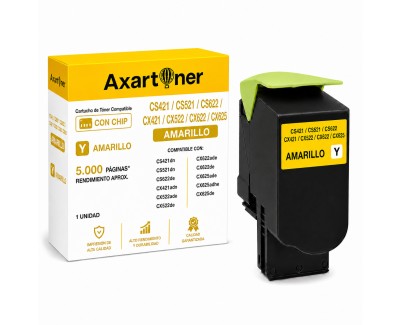 Compatible Lexmark CS421 / CS521 / CS622 / CX421 / CX522 / CX622 / CX625 Amarillo Cartucho de Toner 78C2XY0 / 78C2XYE / 78C20Y0