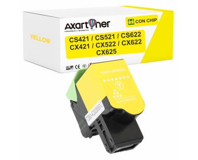 Compatible Lexmark CS421 / CS521 / CS622 / CX421 / CX522 / CX622 / CX625 Amarillo Cartucho de Toner 78C2XY0 / 78C2XYE / 78C20Y0