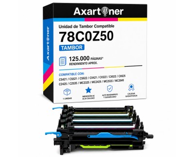 Compatible Lexmark CS421 / CS521 / CS622 / CX421 / CX522 / CX622 / CX625 / C2425 / C2535 / MC2325 / MC2425 / MC2535 / MC2640 Tambor de Imagen 78C0Z50 / 78C0ZV0 (Drum)