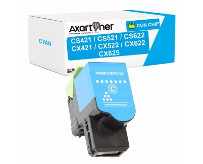 Compatible Lexmark CS421 / CS521 / CS622 / CX421 / CX522 / CX622 / CX625 Cyan Cartucho de Toner 78C2XC0 / 78C2XCE / 78C20C0