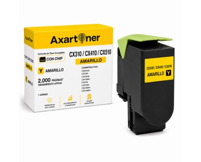 Compatible Lexmark CX310 / CX410 / CX510 Amarillo Cartucho de Toner 80C2SY0 / 80C2SYE / 802SY