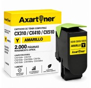 Compatible Lexmark CX310 / CX410 / CX510 Amarillo Cartucho de Toner 80C2SY0 / 80C2SYE / 802SY