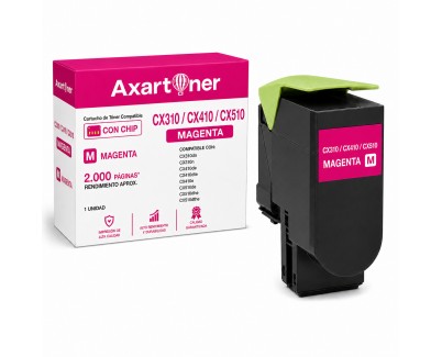Compatible Lexmark CX310 / CX410 / CX510 Magenta Cartucho de Toner 80C2SM0 / 80C2SME / 802SM