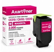 Compatible Lexmark CX310 / CX410 / CX510 Magenta Cartucho de Toner 80C2SM0 / 80C2SME / 802SM