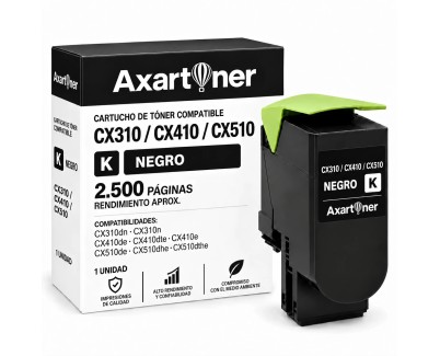 Compatible Lexmark CX310 / CX410 / CX510 Negro Cartucho de Toner 80C2SK0 / 80C2SKE / 802SK