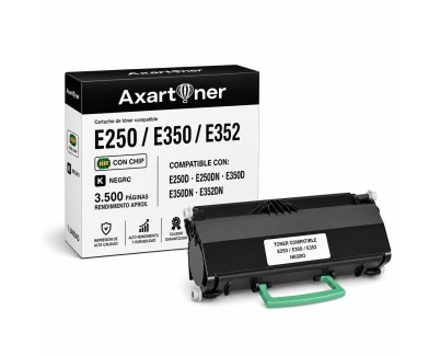 Compatible Lexmark E250d E250dn E350d E350dn E352dn Negro Cartucho de Toner E250A11E