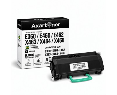 Compatible Lexmark E360 / E460 / E462 / X463 / X464 / X466 Negro Cartucho de Toner E360H11E / E360H21E / E460X31E