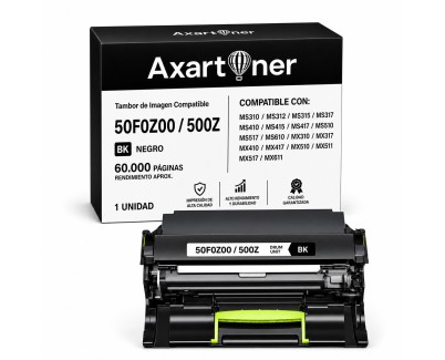 Compatible Lexmark MS310/MS312/MS315/MS317/MS410/MS415/ MS417/MS510/MS517/MS610/MX310/MX317/ MX410/MX417/MX510/MX511/MX517/MX611 Tambor de imagen 50F0Z00/500Z (Drum)