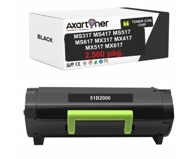 Compatible Lexmark MS317 / MX317 / MS417 / MX417 / MS517 / MS617 / MX517 / MX617 Negro Cartucho de Toner 51B2000