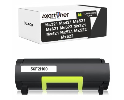 Compatible Lexmark MS321, MS421, MS521, MS621, MS622, MX321, MX421, MX521, MX522, MX622 Negro Cartucho de Toner 56F2H00 / 56F2H0E