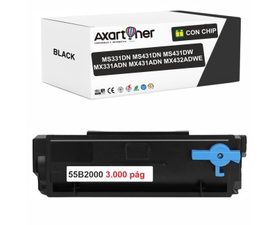 Compatible Lexmark MS331dn / MS431dn / MS431dw / MX331adn / MX431adn / MX432adwe Negro Cartucho de Toner 55B2000