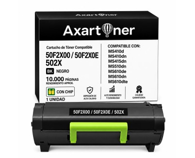 Compatible Lexmark MS410 / MS415 / MS510 / MS610 Negro Cartucho de Toner 50F2X00 / 50F2X0E / 502X