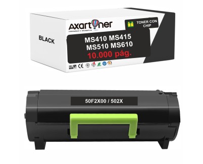 Compatible Lexmark MS410 / MS415 / MS510 / MS610 Negro Cartucho de Toner 50F2X00 / 50F2X0E / 502X