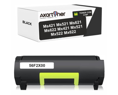 Compatible Lexmark MS421, MS521, MS621, MS622, MX421, MX521, MX522, MX622 Negro Cartucho de Toner 56F2X00 (20.000 p&aacute;g.)
