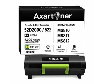 Compatible Lexmark MS810 / MS811 / MS812 Negro Cartucho de Toner 52D2000 / 522