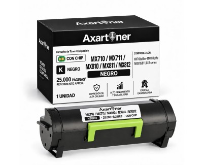 Compatible Lexmark MX710, MX711, MX810, MX811, MX812 Negro Cartucho de Toner 62D2H00 / 622H