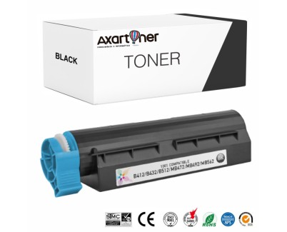 Compatible OKI B412, B432, B512, MB472, MB492, MB562 Negro Cartucho de Toner 45807102 (3.000 pág.)