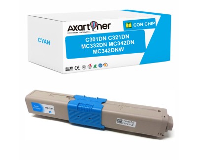 Compatible OKI C301DN C321DN MC332DN MC342DN MC342DNW Cyan Cartucho de Toner 44973535