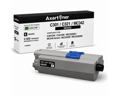 Compatible OKI C301 / C321 Negro Cartucho de Toner 44973536