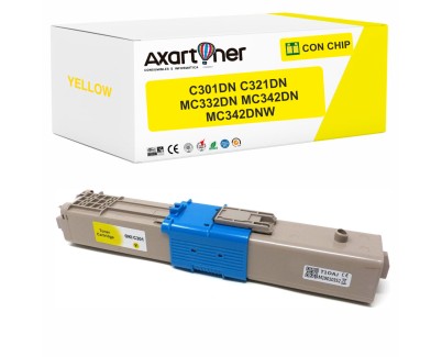 Compatible OKI C301DN C321DN MC332DN MC342DN MC342DNW Amarillo Cartucho de Toner 44973533