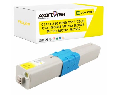 Compatible OKI C310dn C330dn C510dn C511dn C530dn C531dn MC351 MC352dn MC361 MC361dn MC362dn MC561 MC561dn MC562dn MC562dnw Amarillo Cartucho de Toner 44469704