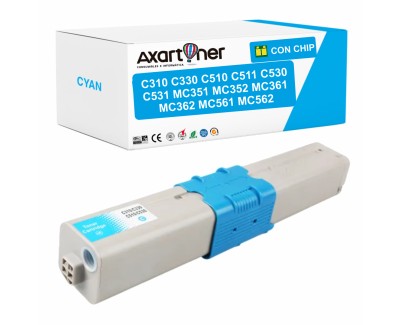 Compatible OKI C310dn C330dn C510dn C511dn C530dn C531dn MC351 MC352dn MC361 MC361dn MC362dn MC561 MC561dn MC562dn MC562dnw Cyan Cartucho de Toner 44469706