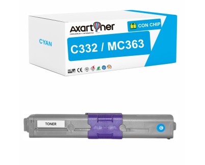 Compatible OKI C332dn / C332dnw / MC363dn / MC363dnw / MC363n / MD363dn Cyan Cartucho de Toner 46508711 / 46508715