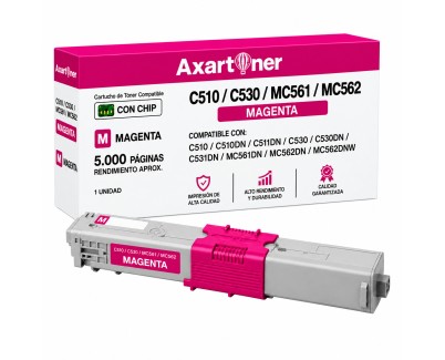 Compatible OKI C510, C530, MC561, MC562 Magenta Cartucho de Toner 44469723
