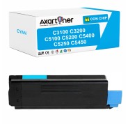 Compatible OKI C5100 / C5200 / C5400 / C5250 / C5450 / C3100 / C3200 Cyan Cartucho de Toner