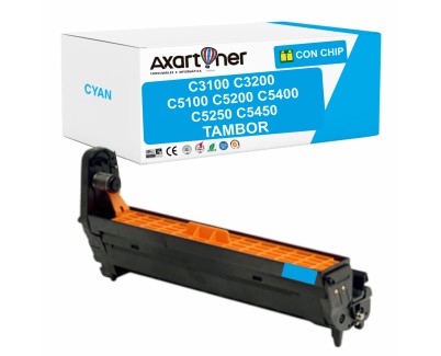 Compatible OKI C5100 / C5200 / C5400 / C5250 / C5450 / C3100 / C3200 Cyan Tambor de Imagen (Drum)