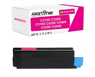 Compatible OKI C5100 / C5200 / C5400 / C5250 / C5450 / C3100 / C3200 Magenta Cartucho de Toner