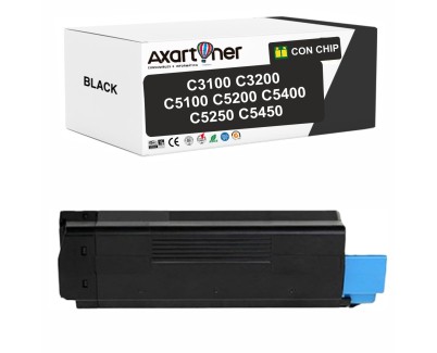 Compatible OKI C5100 / C5200 / C5400 / C5250 / C5450 / C3100 / C3200 Negro Cartucho de Toner