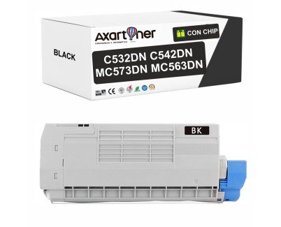 Compatible OKI C532dn C542dn MC563dn MC573dn Negro Cartucho de Toner 46490608 / 46490404